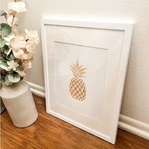 Gold Pineapple Framed Wall Art